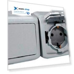 Блок Legrand 782348 выключатель 1-кл+роз с/з с шт IP44 (серый)