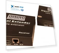 Комплект OSNOVO TLN-Hi/2+RLN-Hi/2 передатчик+приемник, для передачи HDMI, ИК управления, RS232 по сети Ethernet. Расстояние передачи "точка-точка" до