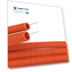 Труба гофрированная DKC 71525 ПНД d25мм, гибкая, тяжёлая, с протяжкой, цвет оранжевый "Octopus" (уп.50м.)