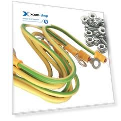 Набор Eurolan 60A-14-13GR  проводов заземления, 4 провода 250 мм x 4,0 мм2, 4 провода 150 мм x 4,0 мм2