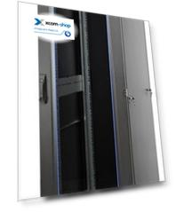 Шкаф напольный 19", 42U Eurolan 60F-42-6A-31BL Racknet 600х1000, передняя дверь стеклянная, задняя металич.