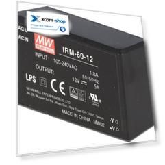 Преобразователь AC-DC сетевой Mean Well IRM-60-12 60Вт, вход 85...264В AC 47...440 Гц, выход 12В/5А, изоляция 3000В AC, в корпусе на плату 87x52x29.5м