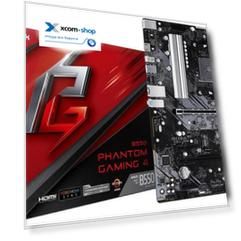 Материнская плата ATX ASRock B550 PHANTOM GAMING 4 (AM4, AMD B550, 4*DDR4(4733+), 6*SATA 6G RAID, 2*M.2, 4*PCIE, 7.1CH, Glan, 8*USB 3.2, HDMI)