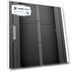 Шкаф напольный 19", 22U Cabeus SH-05C-22U60/80-BK телекоммуникационный 600x800x1166mm (ШхГхВ) передняя стеклянная и задняя сплошная металлическая двер