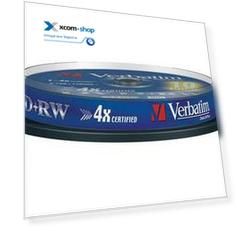 Диск DVD+RW Verbatim 43488 4.7ГБ, 4x, 10 шт., Cake Box