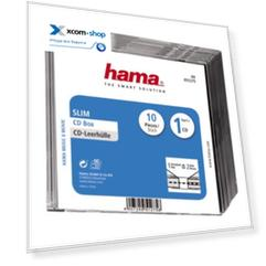 Коробка для CD/DVD HAMA H-51275 00051275 для 1 CD Slim 10 шт. прозрачный/черный