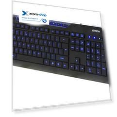 Клавиатура A4Tech KD-800L черная, USB, 11 доп. кнопок, синяя подсветка символов