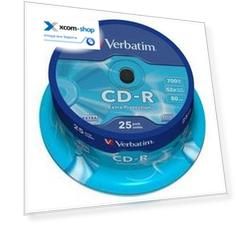 Диск CD-R Verbatim 43432 700МБ, 80 мин., 52x, 25 шт, Cake Box, DL