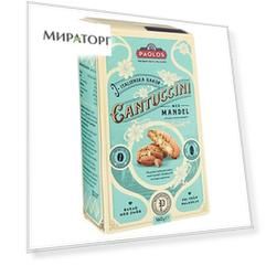 СИ - Сдобное печенье кантуччини с миндалём 19% 160г Paolos