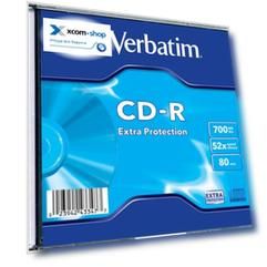 Диск CD-R Verbatim 43347 700МБ, 80 мин., 52x, 1 шт., Slim Case, DL