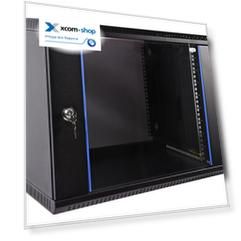 Шкаф настенный 19", 15U ЦМО ШРН-Э-15.650-9005 (600 × 650) дверь стекло, черный