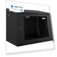 Шкаф настенный 19", 6U TLK TWI-066035-R-G-BK стеклянная дверь, Ш600хВ303хГ350мм, 1 пара монтажных направляющих, черный