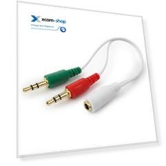 Кабель интерфейсный Cablexpert CCA-418W джек3.5 нушники, 3.5 микрофон, джек3.5 4pin, 20см, белый