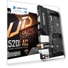 Материнская плата mini-ITX GIGABYTE A520I AC (AM4, AMD A520, 2*DDR4(5300), 4*SATA 6G RAID, M.2, PCIE, 7.1CH, Glan, WiFi, BT, 6*USB 3.2, 2*HDMI/DP) RTL