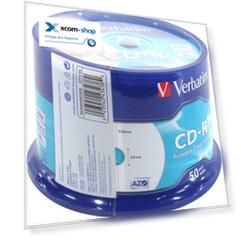 Диск CD-R Verbatim 43438 700МБ, 80 мин., 52x, Cake Box 50 шт. Printable