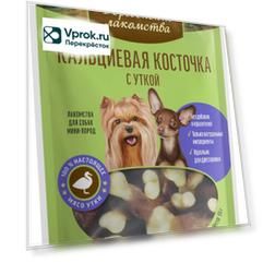 Лакомство для собак Деревенские лакомства Кальциевая косточка с уткой 55г