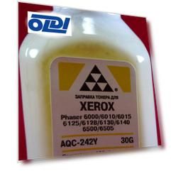 Тонер XEROX Phaser 6000/6010/6015/6125/6128/6130/6140/6500/6505  Yellow (фл. 30г) AQC-США фас.Россия