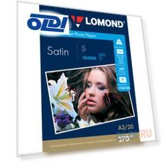 Фотобумага ПРЕМИУМ для стр.печати LOMOND 20л,  A3  270 г/м2 односторонняя Satin Warm