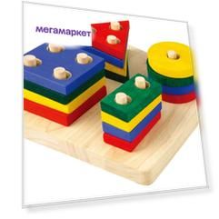 Игрушка деревянная Буратино Пирамидка Фигуры