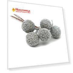54552 Шарики декоративные засахаренные d2,2*11см 6шт серебряные