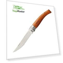 Нож филейный Opinel №10, нержавеющая сталь, рукоять бубинга, 000013 (+ Антисептик-спрей для рук в подарок!)