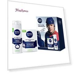 Набор подарочный мужской NIVEA MEN ДЛЯ ЧУВСТВИТЕЛЬНОЙ КОЖИ пена для бритья 200 мл, бальзам после бритья 100 мл