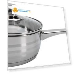 Ковш Regent Inox Luna со стеклянной крышкой, 16х7,5см, 1,5л