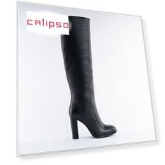Черные кожаные сапоги Calipso