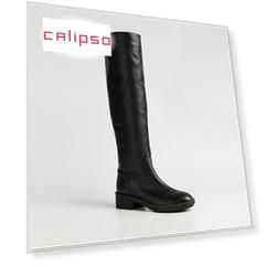 Черные кожаные сапоги Calipso