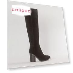 Черные сапоги из спилка Calipso