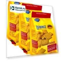 Печенье Leibniz Minis Butter сливочное 100г (упаковка 3 шт.)