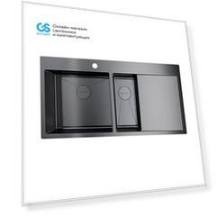 Кухонная мойка Omoikiri Akisame 100-2-GM-L вороненая сталь 4973103