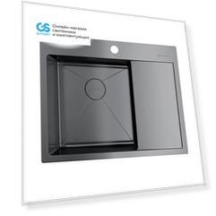 Кухонная мойка Omoikiri Akisame 65-GM-L вороненая сталь 4973097