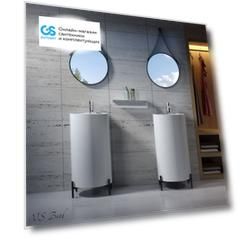 Раковина из искусственного камня NSBath NSF-46462G, глянцевая, с металлической подставкой