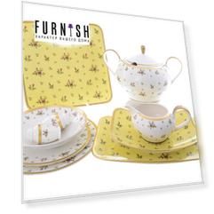 Столовый сервиз maxim round - primavera yellow gold (falkenporzellan) мультиколор