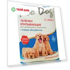 Пеленки для кошек и собак Pro Dog с гелевым абсорбентом 40х60 см 50 шт