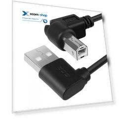 Кабель интерфейсный USB 2.0 GCR GCR-AUPC5AM-BB2S-1.0m , 13002, AM/BM угловой/угловой, черный, 28/28 AWG, экран, армированный, морозостойкий