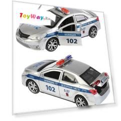 Машинка металлическая инерционная – Toyota Corolla Полиция, 12 см., открываются двери и багажник