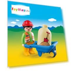 Игровой набор - 1.2.3 - Строитель с тачкой