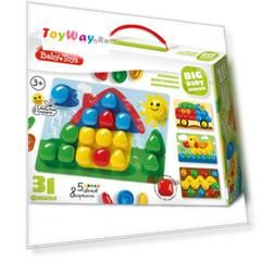 Мозаика для самых маленьких – Baby Toys, диаметр детали 4 см, 5 цветов, 31 элемент