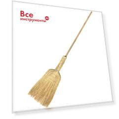 Прошивной веник homequeen люкс на длинной ручке, сорго 70860
