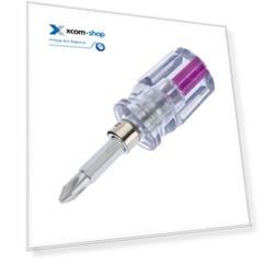 Отвертка Rexant 12-4743 комбинированная, прозрачная рукоятка, двухсторонний стержень 40 мм (крестовая PH 2, шлицевая SL 6 мм)