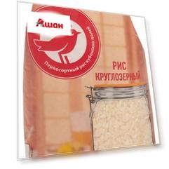 Рис круглозерный АШАН Красная птица шлифованный, 800 г