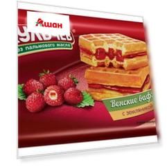 Венские вафли с земляникой, 100 г