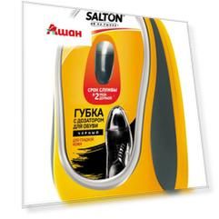 Губка для обуви из гладкой кожи Salton черная с дозатором, 1 шт