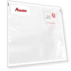Салфетки бумажные 2-слойные Actuel белые 33х33 см, 20 шт