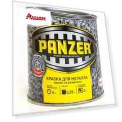 Краска Panzer для металла молотковая черная, 250 г