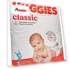 Подгузники Huggies Classic 3 (4-9 кг), 78 шт