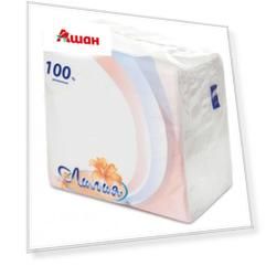 Салфетки бумажные 1-слойные Лилия 24х24 см, 100 шт