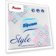 Салфетки бумажные 2-слойные «Перышко» Style белые 33х33 см, 50 шт
